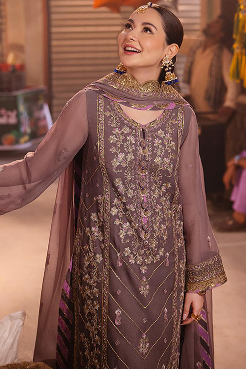 Asim Jofa Chiffon Salwar Suit in Purple