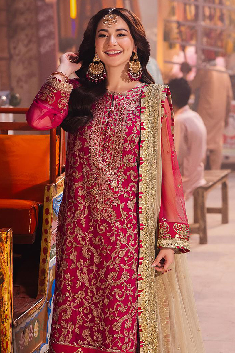 Asim Jofa Net Salwar Suit in Pink