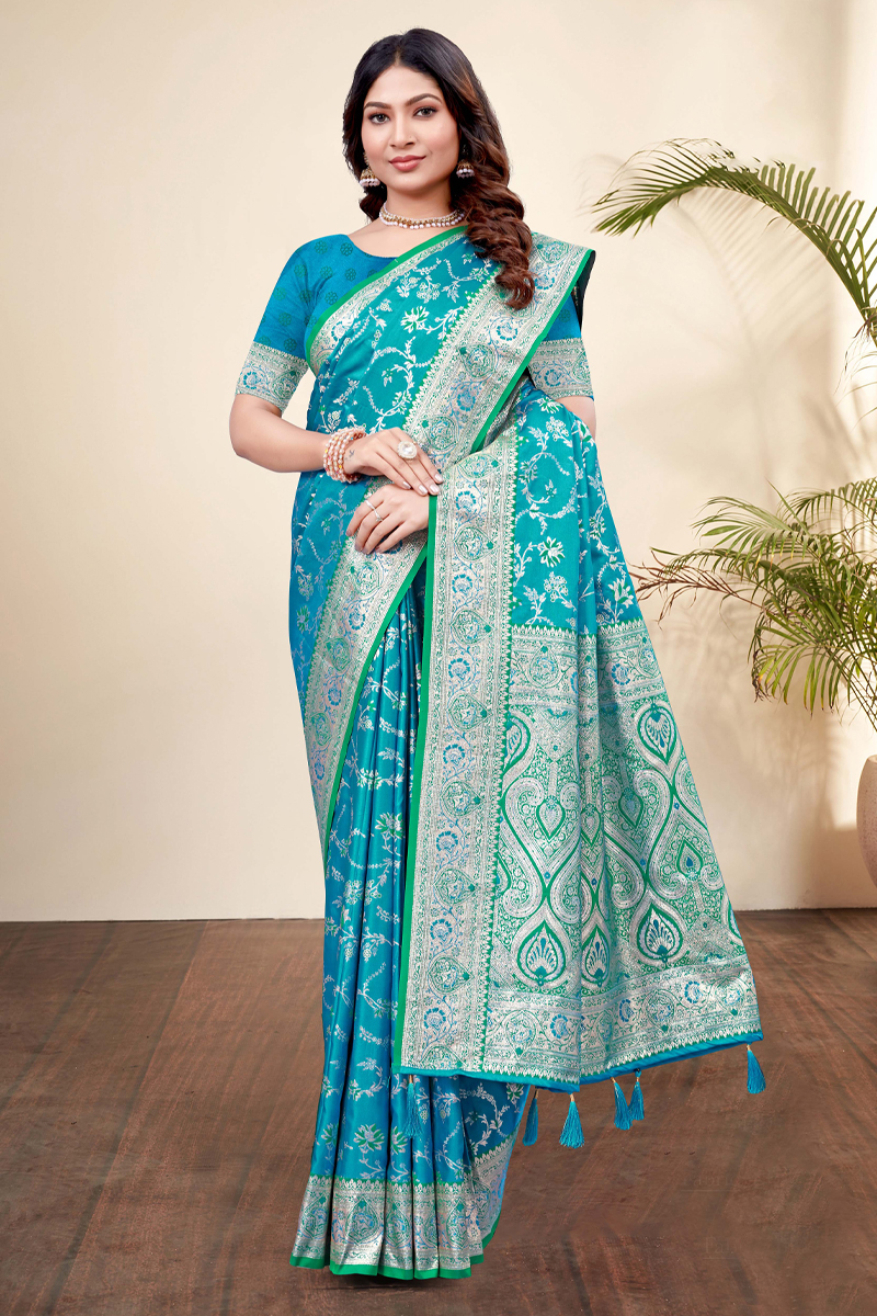 Designer Silk Saree In Blue