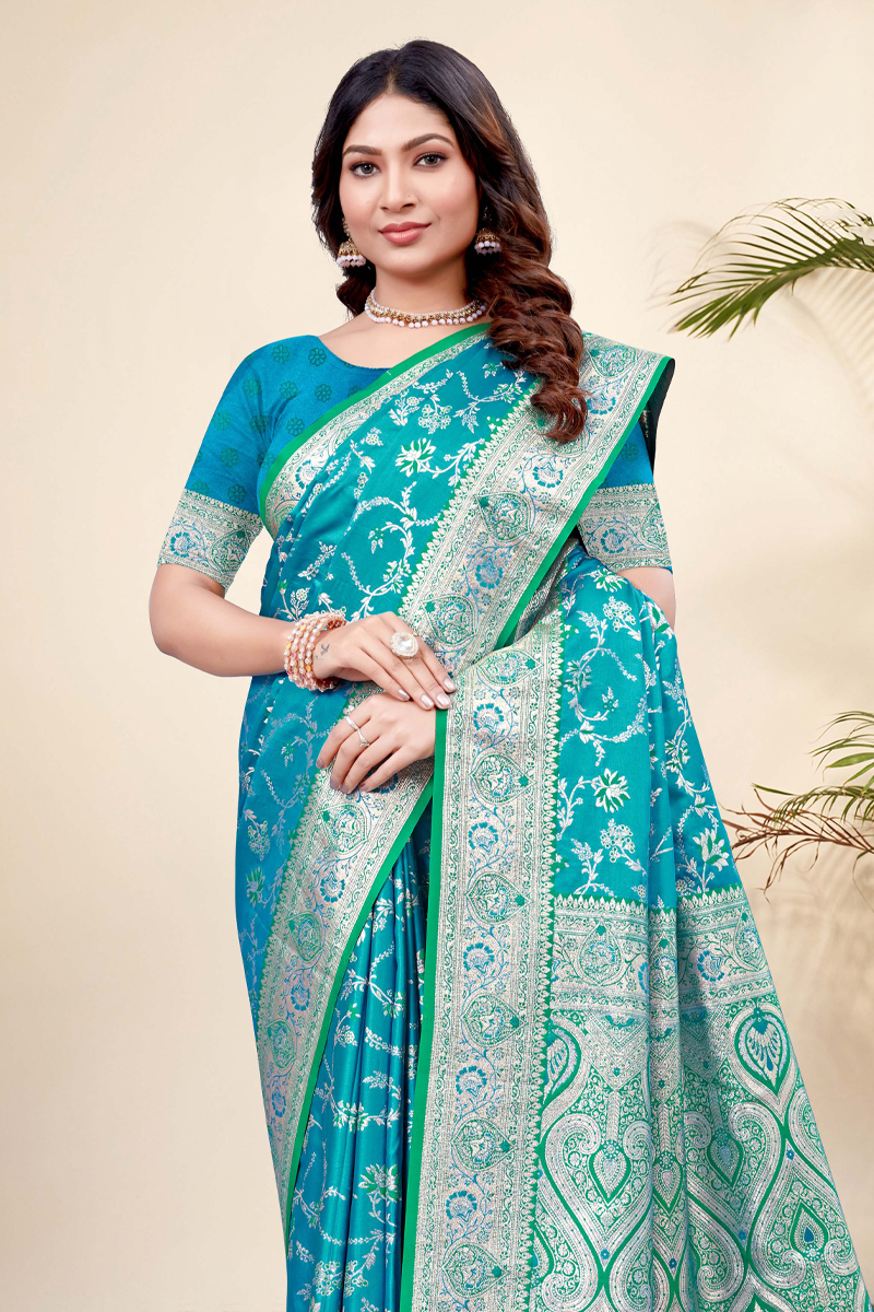 Designer Silk Saree In Blue