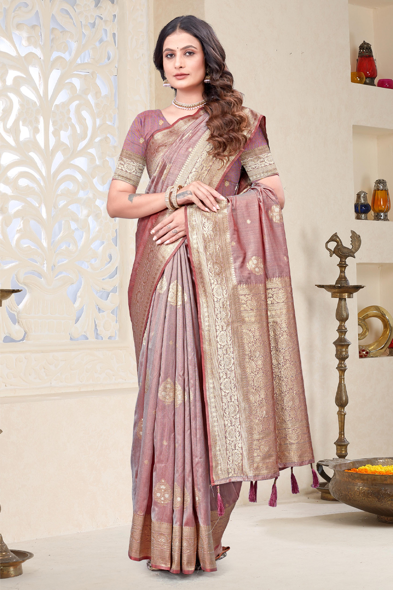 Designer Silk Saree In Purple