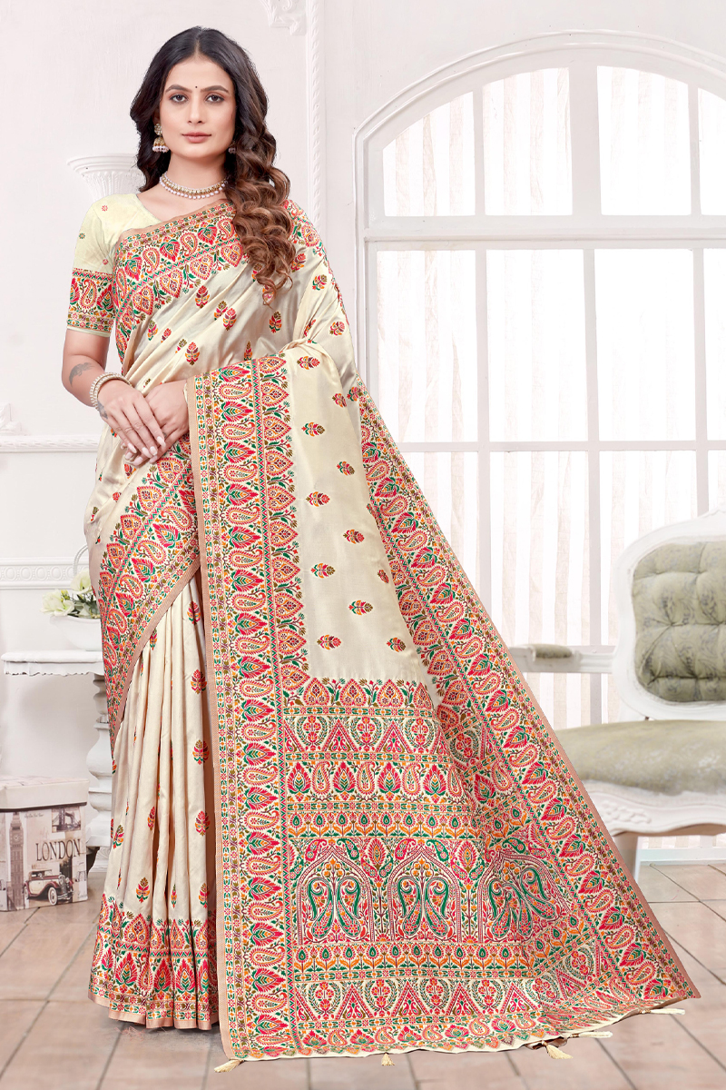 Handlooms Silk Saree In Beige