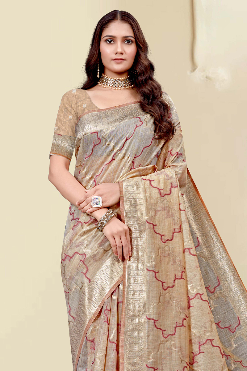 Handlooms Silk Saree In Golden