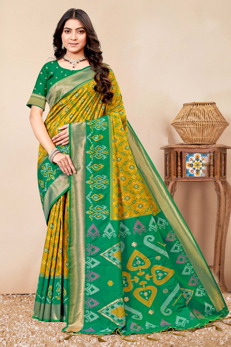 Handlooms Silk Saree In Yellow