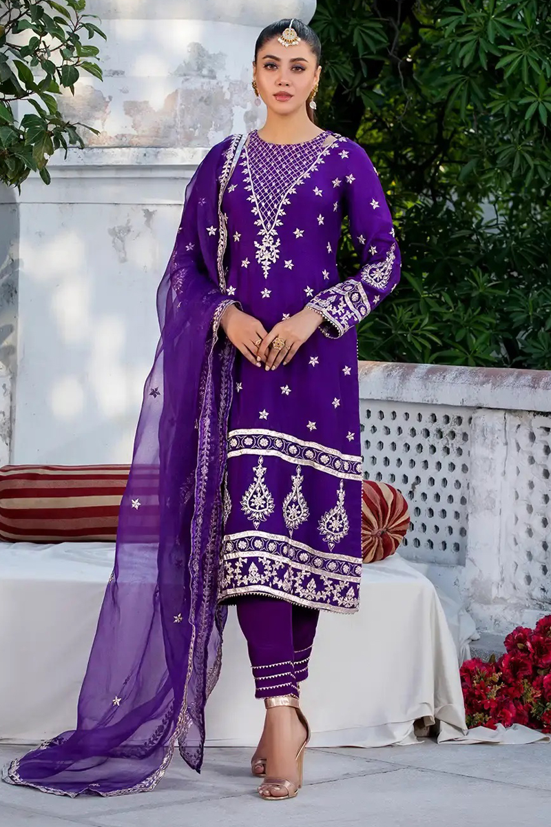 Hyra Salwar Kameez In Raw Silk