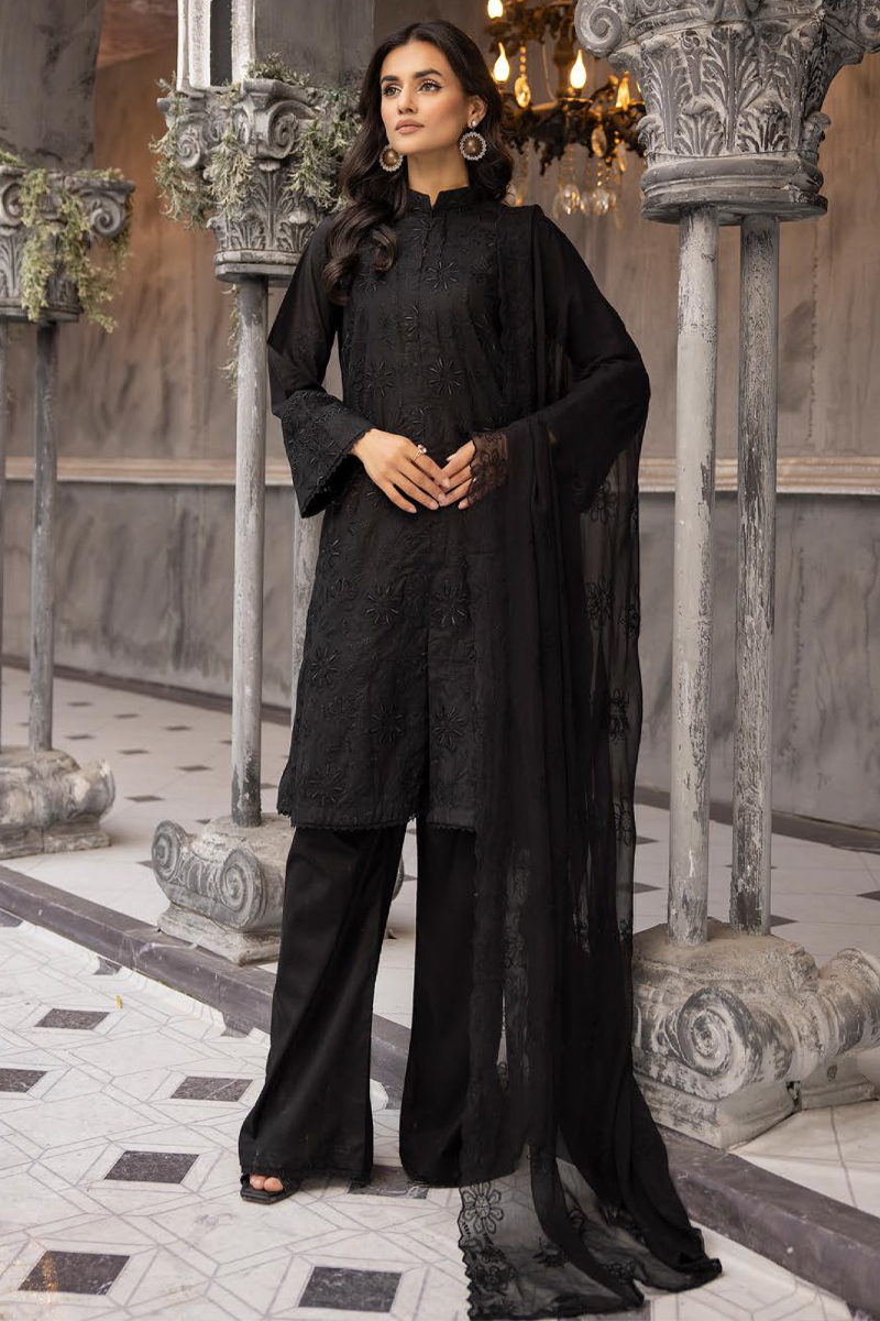 Khoobsurat Chikankari Lawn in Black