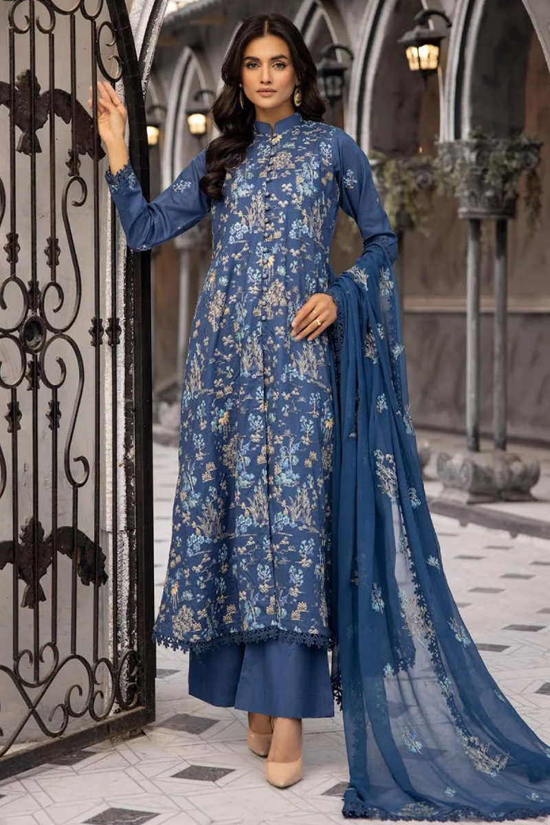 Khoobsurat Chikankari Lawn in Blue