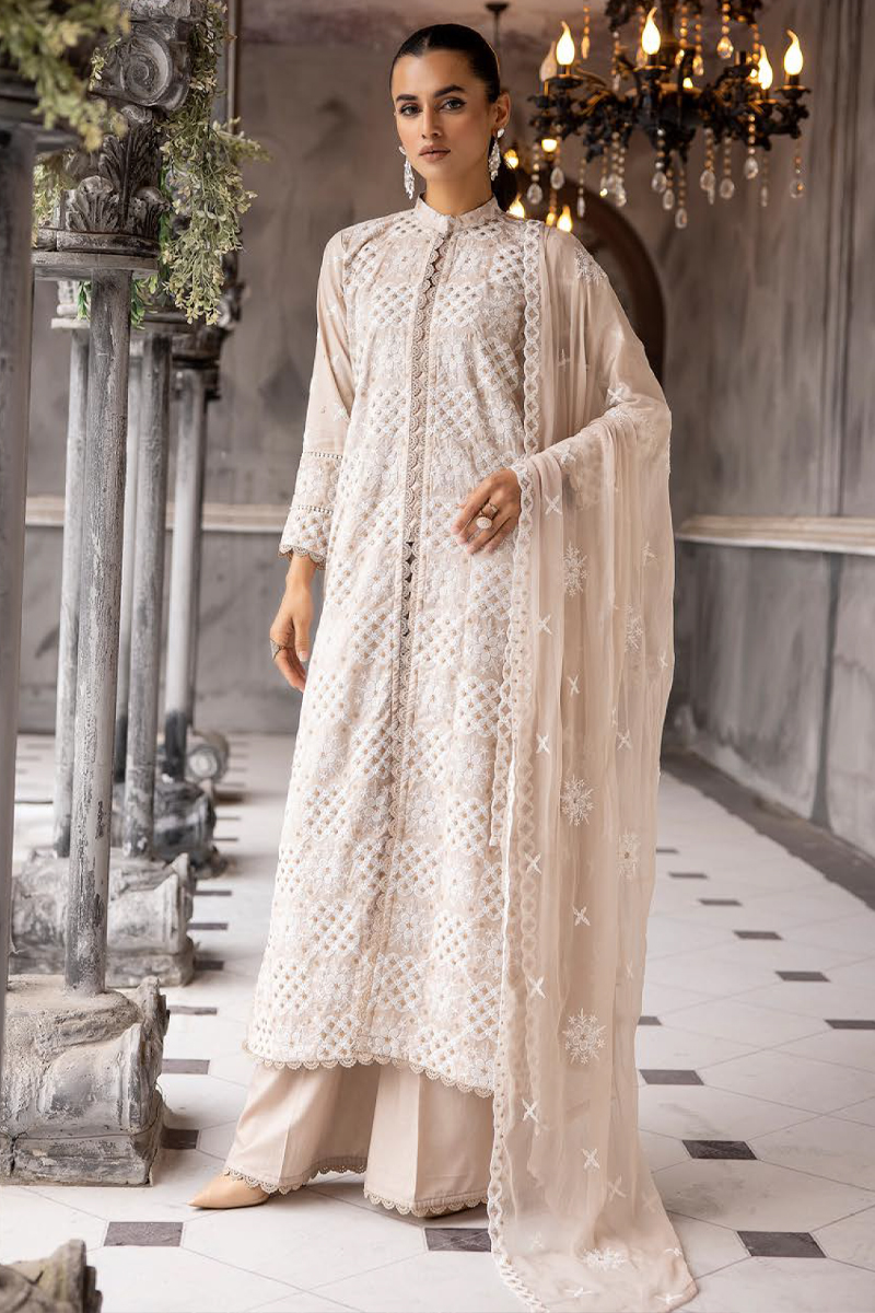 Khoobsurat Chikankari Lawn in Brown