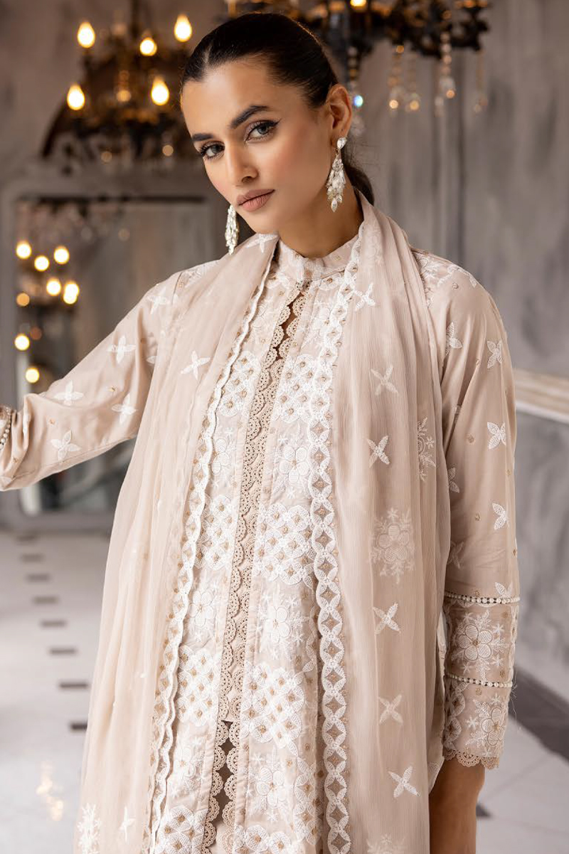 Khoobsurat Chikankari Lawn in Brown