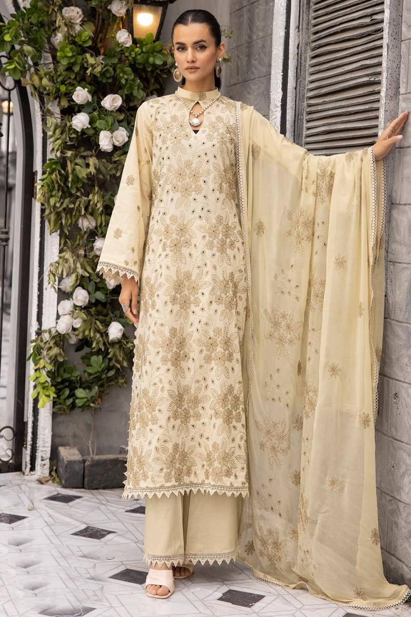 Khoobsurat Chikankari Lawn in Beige