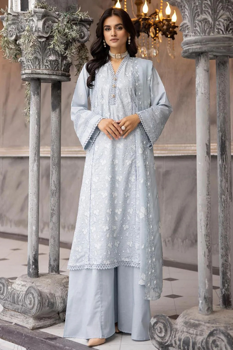 Khoobsurat Chikankari Lawn in Gray