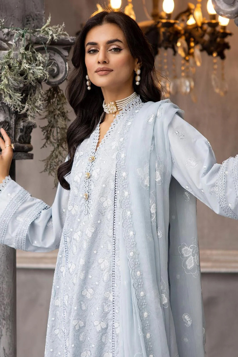 Khoobsurat Chikankari Lawn in Gray