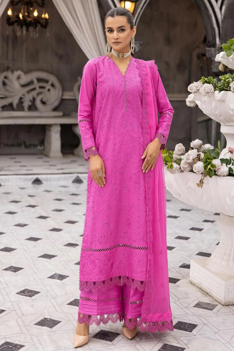 Khoobsurat Chikankari Lawn in Magenta