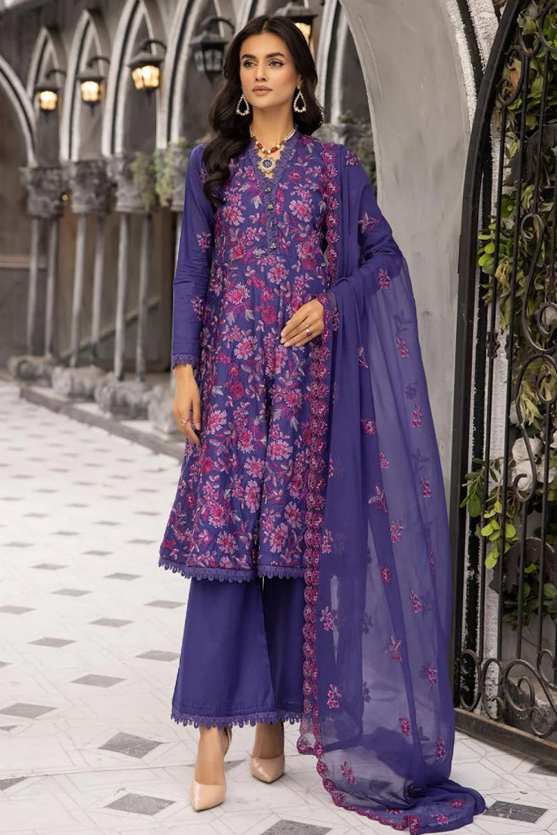 Khoobsurat Chikankari Lawn in Purple