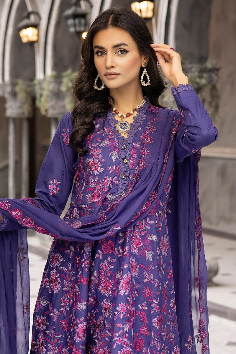 Khoobsurat Chikankari Lawn in Purple