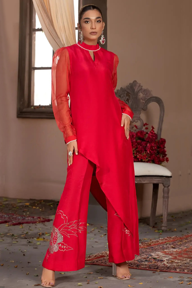 Nuray Trouser Dress In Pure Raw Silk