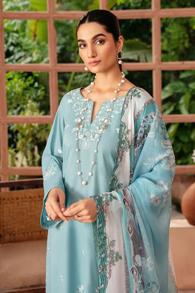 Ramsha Essentials Lawn Salwar Suit in Cyan