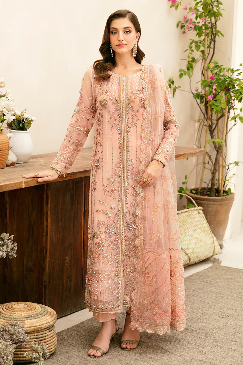 Ramsha Organza Salwar Suit in Pink