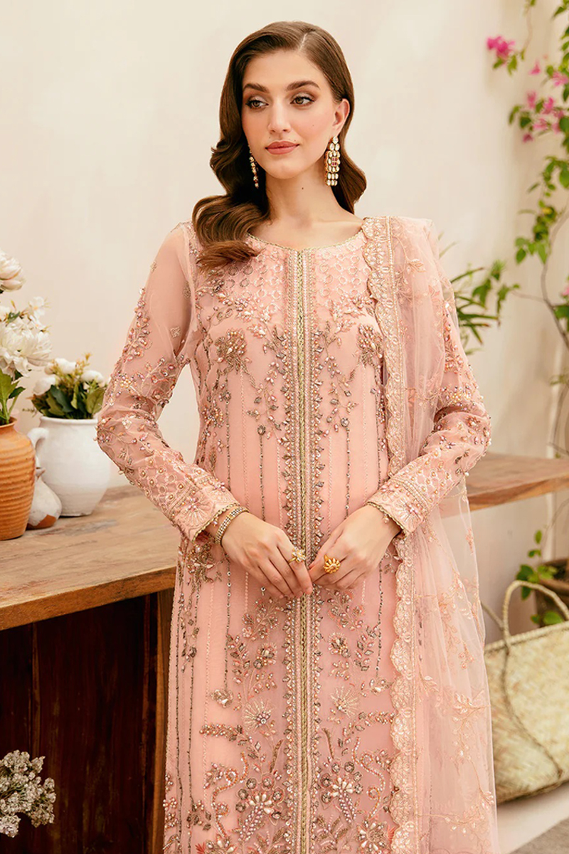 Ramsha Organza Salwar Suit in Pink