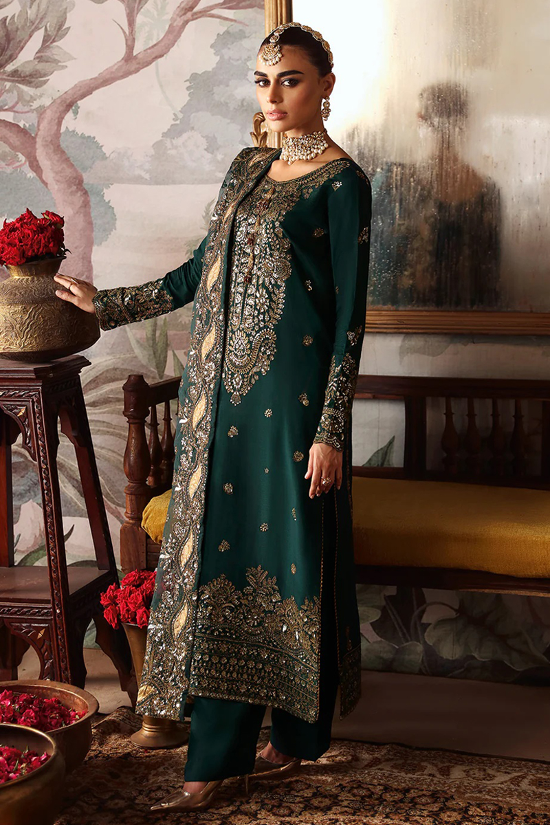 Ramsha Pemium Raw Silk in Green