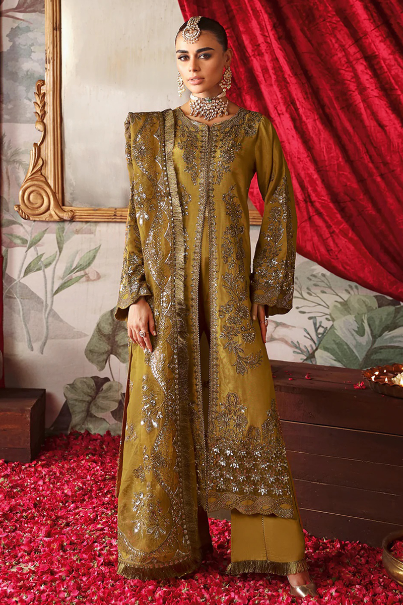 Ramsha Pemium Raw Silk in Green