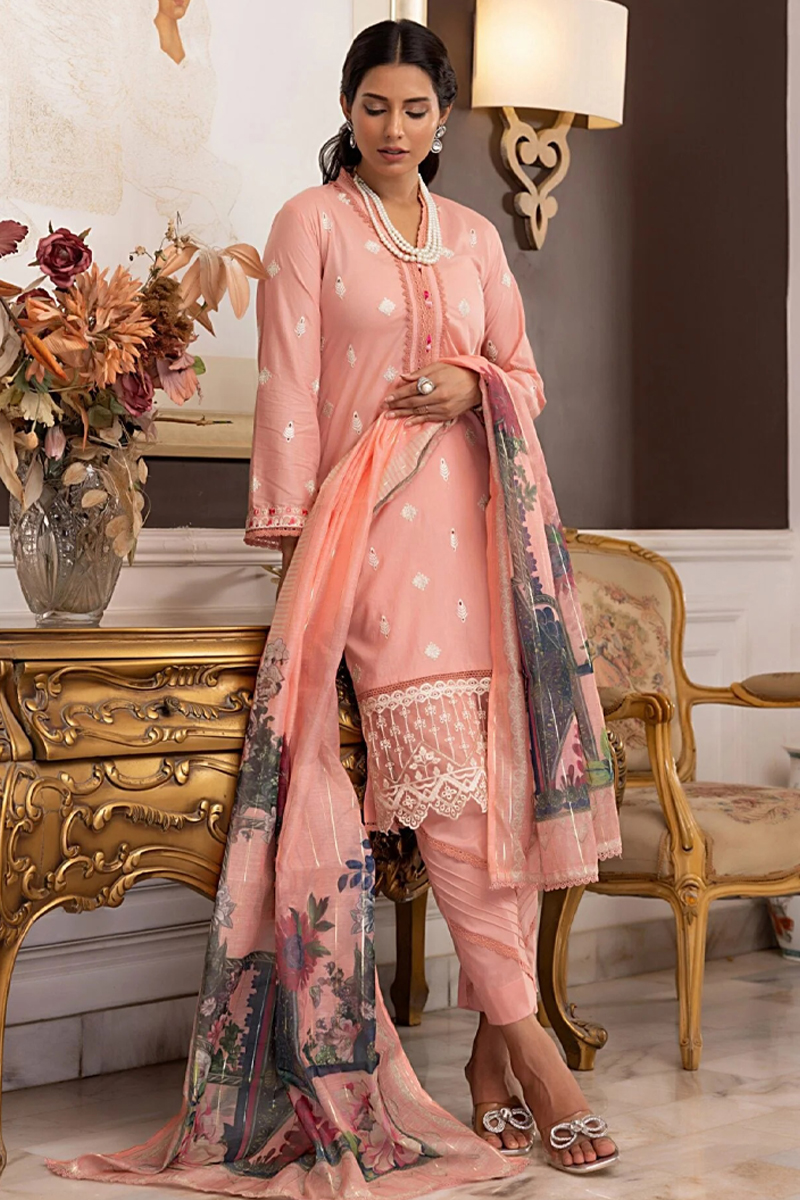 Regalia Embroidered Lawn In Pink