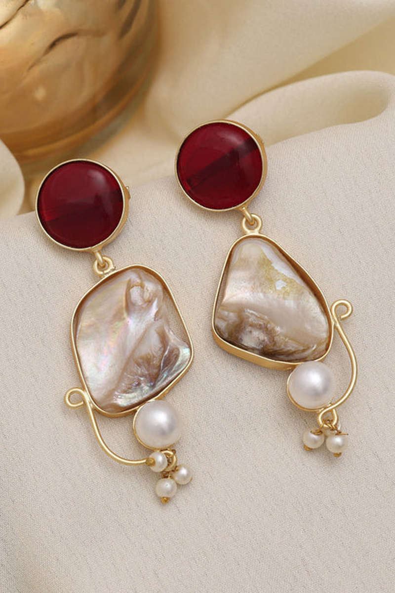 Amrapali Earrings In Maroon