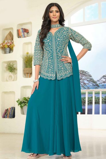 Georgette Salwar Suit In Green