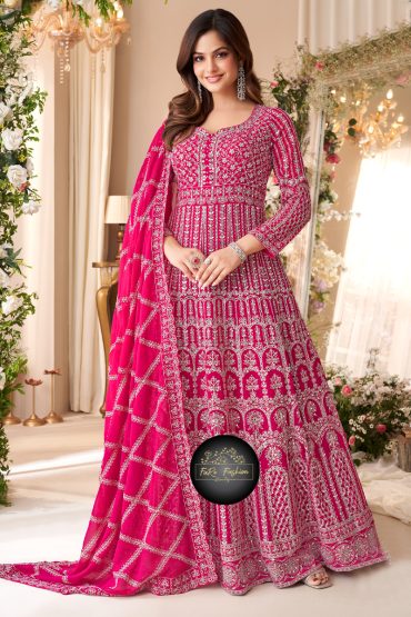 Georgette Gown In Magenta