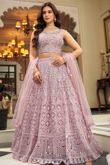 Net Lehenga Choli In Purple