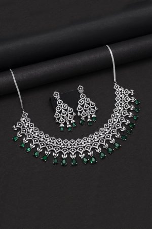 AD Necklaces Set In Green 2452