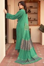Arzoo Wool with Jacquard Shawl in Green 201937 03
