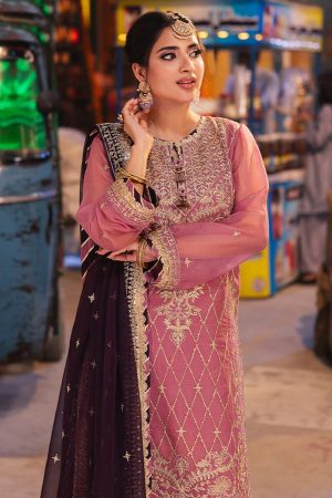 Asim Jofa Chiffon Salwar Suit in Pink 201894 02