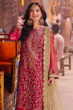 Asim Jofa Net Salwar Suit in Pink 201884 02
