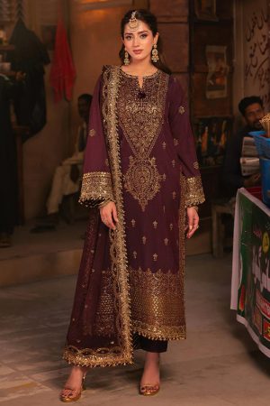 Asim Jofa Twested Silk Salwar Suit in Purple 201871 01
