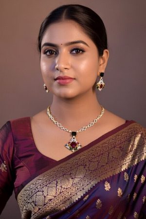 CZ Necklaces Set In Maroon 1701