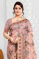 Cotton Mix Saree In Pink 600552 02