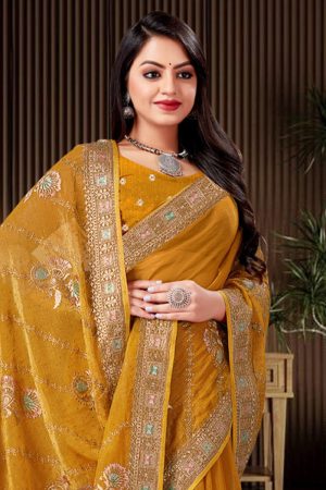 Designer Chiffon Silk Saree 600095 02