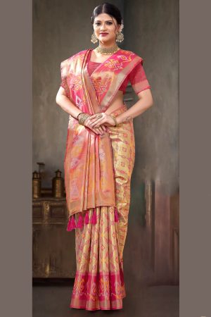 Designer Silk Saree In Golden 600574 01