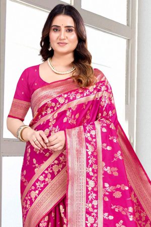 Designer Silk Saree In Magenta 600577 02