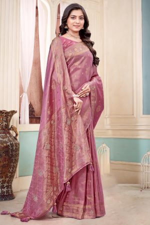 Designer Silk Saree Stone Work In Purple 600448 01
