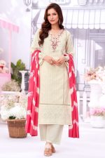 Embroidered Georgette Salwar Suit In Beige 202127 01
