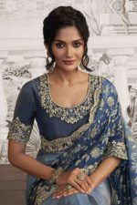 Fancy Designer Silk Saree In Blue 202110 02