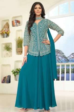 Georgette Gown In Green 202036 01