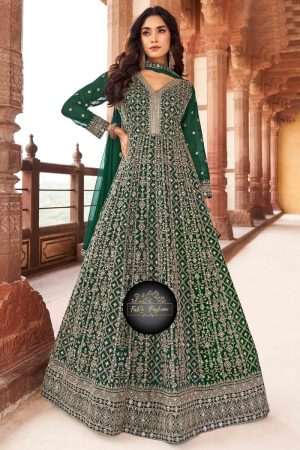 Georgette Gown In Green 202039 01