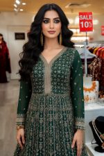 Georgette Gown In Green 202039 02