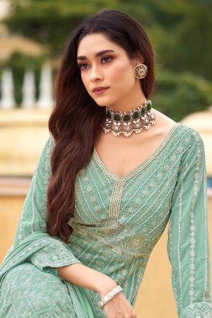 Georgette Gown In Red 202038 02