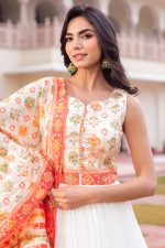 Georgette Gown In White 202034 02