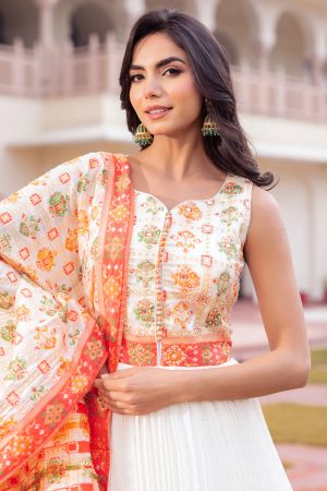 Georgette Gown In White 202034 02