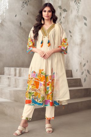 Georgette Salwar Suit In Beige 202053 01